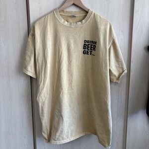 Crazy Shirts Beer Dyed Drink Beer Get Toasted T Shirt Mens XL X-Large Tan-ish